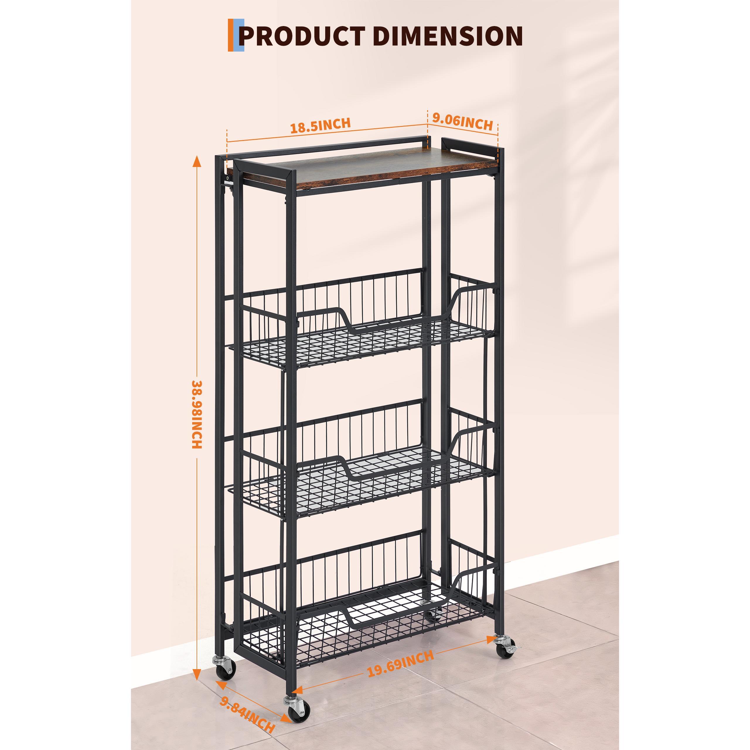 Home Essentials Bathroom Rack - Очень большая 4-ярусная складная тележка для