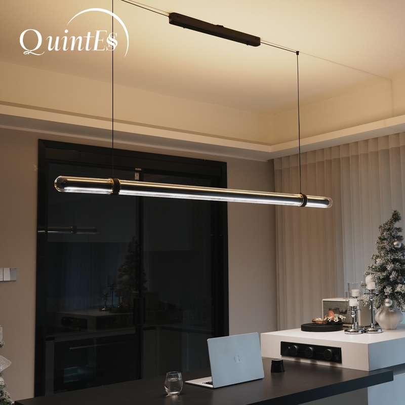 Home Bathroom Lighting Design - Роскошный черный длинный подвесной светильник для